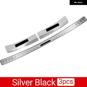 トヨタ RAV4 2019 - 24 XA50 ハイブリッド トランク カバー テールゲートガード リア バンパー スカッフ シルプレート アクセサリー - Silver black