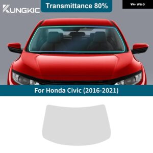 プレカット全面ウィンドウフィルムティントシェード % ホンダ シビック セダン 2016-2021 カーウィンドウフォイル ソーラープライバシーUV ステッカー - 80Percent VLT Front