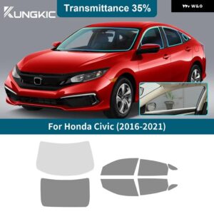 プレカット全面ウィンドウフィルムティントシェード % ホンダ シビック セダン 2016-2021 カーウィンドウフォイル ソーラープライバシーUV ステッカー - 35Percent one Set