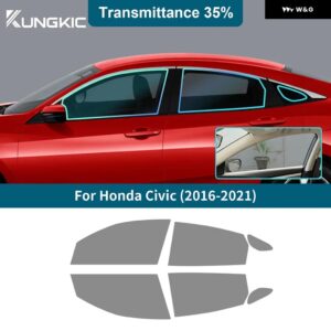 プレカット全面ウィンドウフィルムティントシェード % ホンダ シビック セダン 2016-2021 カーウィンドウフォイル ソーラープライバシーUV ステッカー - 35Percent Window