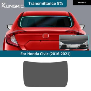 プレカット全面ウィンドウフィルムティントシェード % ホンダ シビック セダン 2016-2021 カーウィンドウフォイル ソーラープライバシーUV ステッカー - 8Percent VLT Rear