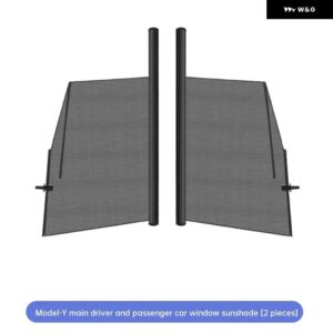 テスラ モデル3/Y 車用 リフトアップウィンドウサンシェード 車用カーテン サイドウィンドウ カスタム サンシェード メッシュサンバイザー 夏用 - Model Y-Front