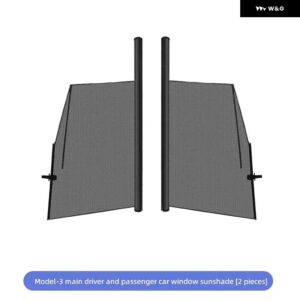 テスラ モデル3/Y 車用 リフトアップウィンドウサンシェード 車用カーテン サイドウィンドウ カスタム サンシェード メッシュサンバイザー 夏用 - Model 3-Front