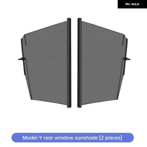 テスラ モデル3/Y 車用 リフトアップウィンドウサンシェード 車用カーテン サイドウィンドウ カスタム サンシェード メッシュサンバイザー 夏用 - Model Y-Rear