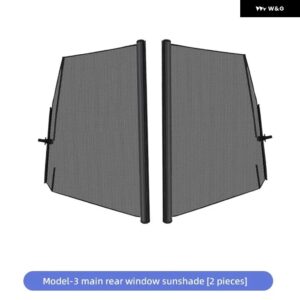 テスラ モデル3/Y 車用 リフトアップウィンドウサンシェード 車用カーテン サイドウィンドウ カスタム サンシェード メッシュサンバイザー 夏用 - Model 3-Rear