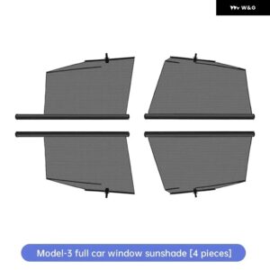 テスラ モデル3/Y 車用 リフトアップウィンドウサンシェード 車用カーテン サイドウィンドウ カスタム サンシェード メッシュサンバイザー 夏用 - Model 3-4pcs