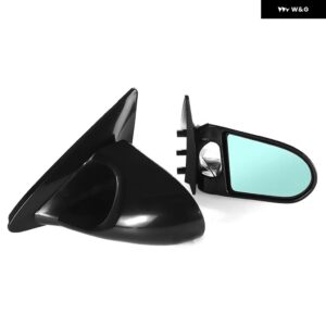 2個 車用サイドウィングミラー 手動調整バックミラー ホンダ シビック EG 2D 1992-1995 ブラック/カーボン - Glossy Black