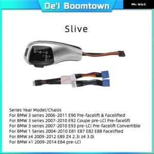 LED ギア シフト ノブ 自動ギア シフター レバー ハンドル BMW 3シリーズ E46 E90 E91 E92 E93 316I 318I 320D 320I 323I 328I 330I - 90-3 81-2 7-9 Sliver