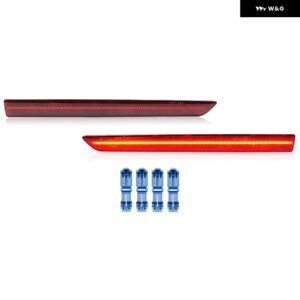 スモークリア バンパー リフレクター BMW 3シリーズ F80 2014-2018 4シリーズ F82 F83 M4 2014-2020 LEDテールブレーキシグナル ハザード灯 - Red Lens