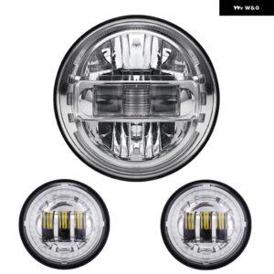 7インチ LED ヘッドライト ビーム DRL ハーレー ツーリング ロードキング ストリートグライド スペシャル ファットボーイ 4.5インチ フォグランプ - 1 Set3