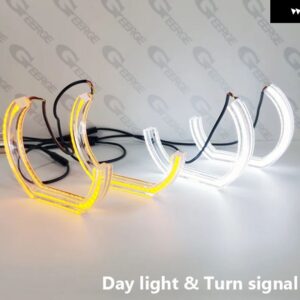 トヨタ チェイサー JZX100 超高輝度 A/W スイッチバック デイライト ウィンカー DTM スタイル LED エンジェルアイ ハローリングキット - White Amber