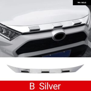 トヨタ RAV4 2019 - 24 XA50 ハイブリッド ABS フロント グリル グリル フード エンジン カバー トリム アクセサリー - B silver
