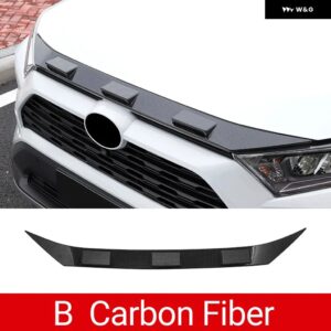 トヨタ RAV4 2019 - 24 XA50 ハイブリッド ABS フロント グリル グリル フード エンジン カバー トリム アクセサリー - B Carbon Fiber