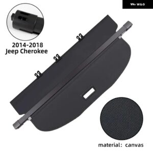 2014-2021 ジープ チェロキー カーゴカバー トランク 格納式 パーセルラック 防水 シールド プライバシーカーゴカバー 自動車アクセサリー - 2014-2018 canvas