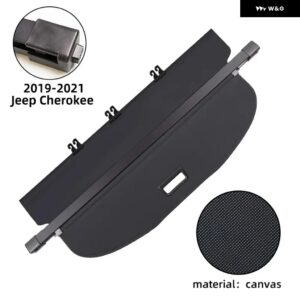2014-2021 ジープ チェロキー カーゴカバー トランク 格納式 パーセルラック 防水 シールド プライバシーカーゴカバー 自動車アクセサリー - 2019-2021 canvas