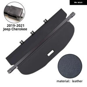 2014-2021 ジープ チェロキー カーゴカバー トランク 格納式 パーセルラック 防水 シールド プライバシーカーゴカバー 自動車アクセサリー - 2019-2021 leather