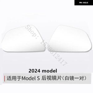 TESLA MODEL 3 Y X S 800R 広角大型ビジョンバックミラー ヒーター交換品 防眩 リバース 1ペアアクセサリー - tesla model S White