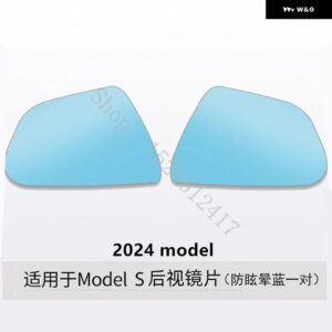 TESLA MODEL 3 Y X S 800R 広角大型ビジョンバックミラー ヒーター交換品 防眩 リバース 1ペアアクセサリー - tesla model S Blue