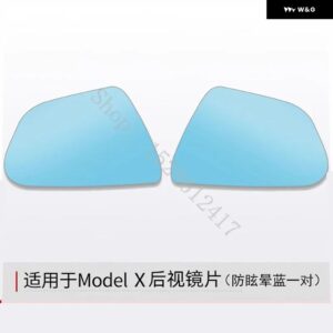 TESLA MODEL 3 Y X S 800R 広角大型ビジョンバックミラー ヒーター交換品 防眩 リバース 1ペアアクセサリー - tesla model X Blue