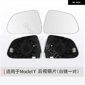TESLA MODEL 3 Y X S 800R 広角大型ビジョンバックミラー ヒーター交換品 防眩 リバース 1ペアアクセサリー - tesla model y White