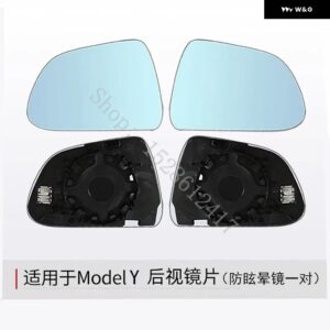 TESLA MODEL 3 Y X S 800R 広角大型ビジョンバックミラー ヒーター交換品 防眩 リバース 1ペアアクセサリー - tesla model y Blue