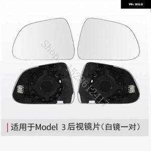TESLA MODEL 3 Y X S 800R 広角大型ビジョンバックミラー ヒーター交換品 防眩 リバース 1ペアアクセサリー - tesla model 3 White