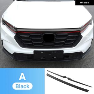 ホンダ CRV 2023 2024 2025 CR-V 第6世代 ハイブリッドカー レーシング フロント グリル ストリップ トリム カバー ステッカー アクセサリー - A Bright Black