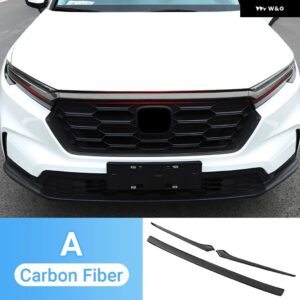 ホンダ CRV 2023 2024 2025 CR-V 第6世代 ハイブリッドカー レーシング フロント グリル ストリップ トリム カバー ステッカー アクセサリー - A Carbon Fibre