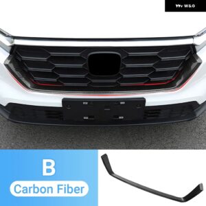 ホンダ CRV 2023 2024 2025 CR-V 第6世代 ハイブリッドカー レーシング フロント グリル ストリップ トリム カバー ステッカー アクセサリー - B Carbon Fibre