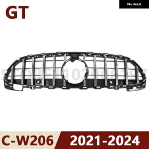 2021-2024 W206 C クラス メルセデス ベンツ C200 C260 C300 C350 GT フロント ラジエーター グリッド バンパー グリル メッシュ レーシング グリル カメラ - W206 21-24 Silver