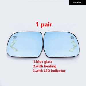 オートワイドアングルLEDヒーター付き ブラインド スポットウィングリアミラー ガラスレンズ トヨタ シエナ2011 - 18- - WITH LED