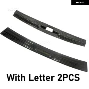 カーアクセサリー フォード フォーカス ハンティングエディション 2021 - 2023 リア バンパー プロテクター シル トランク リアガード トレッドプレート カ - Black brushed C