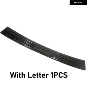 カーアクセサリー フォード フォーカス ハンティングエディション リア バンパー プロテクター シル トランク リアガード トレッドプレート カバー トリム 2 - Black brushed B