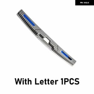 カーアクセサリー フォード フォーカス ハンティングエディション リア バンパー プロテクター シル トランク リアガード トレッドプレート カバー トリム 2 - Silver Brushed B