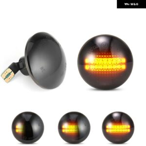 ランドローバー レンジローバー L322 2002-2012 クリアスモークレンズ LED サイドマーカーランプ フェンダー ウィンカー ダイナミック アンバー ライト 2個 - Smoked Dynamic Amber