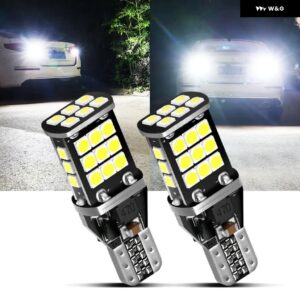 AUXBEAM 912 921 T15 W16W LED バックアップ/ブレーキ/ テールライト バルブ 6500K ホワイト サイド発光 高輝度 電球 - 2pcs