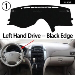 トヨタ シエナ XL20 2004 05 06 2007 2008 2009 2010 滑り止めマット ダッシュボード カバー パッド サンシェード ダッシュマット カーペット - Left Hand Black