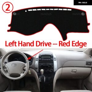 トヨタ シエナ XL20 2004 05 06 2007 2008 2009 2010 滑り止めマット ダッシュボード カバー パッド サンシェード ダッシュマット カーペット - Left Hand Red Edge