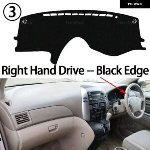 トヨタ シエナ XL20 2004 05 06 2007 2008 2009 2010 滑り止めマット ダッシュボード カバー パッド サンシェード ダッシュマット カーペット - Right Hand Black