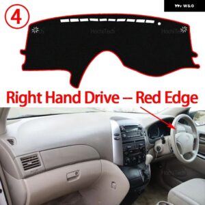 トヨタ シエナ XL20 2004 05 06 2007 2008 2009 2010 滑り止めマット ダッシュボード カバー パッド サンシェード ダッシュマット カーペット - Right Hand Red Edge