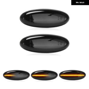 マツダ 323 B2500 プロテジェ トリビュート MPV クリアスモークレンズ LED サイドマーカーランプ アンバー サイドフェンダー ウィンカーライト - Smoked Dynamic Amber