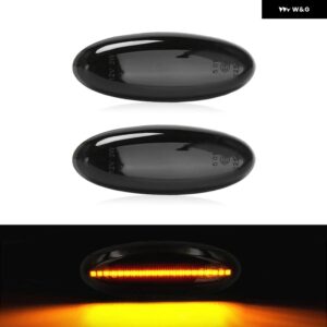 マツダ 323 B2500 プロテジェ トリビュート MPV クリアスモークレンズ LED サイドマーカーランプ アンバー サイドフェンダー ウィンカーライト - Smoked Normal Amber