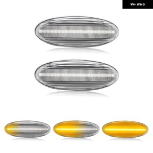 マツダ 323 B2500 プロテジェ トリビュート MPV クリアスモークレンズ LED サイドマーカーランプ アンバー サイドフェンダー ウィンカーライト - Clear Dynamic Amber