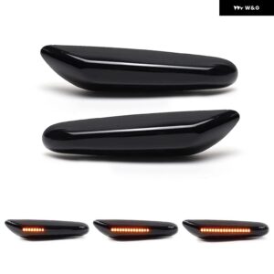 BMW E82 E81 E88 E46 E90 E91 E92 E93 E60 E61 1/3/5シリーズ E83 X3 E84 X1 LEDサイドマーカーランプフェンダーウィンカー アンバー ライト - Smoked Dynamic Amber