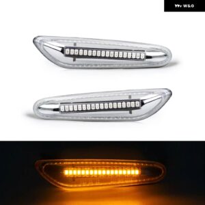 BMW E82 E81 E88 E46 E90 E91 E92 E93 E60 E61 1/3/5シリーズ E83 X3 E84 X1 LEDサイドマーカーランプフェンダーウィンカー アンバー ライト - Clear Normal Amber