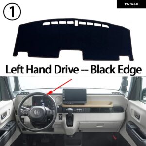 ダッシュボード カバー ボード 滑り止めマット パッド カーアクセサリー サンシェード カーペット ラグ ホンダ N-BOX カスタム JOY 2024 2025 - Left Hand Black