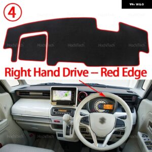スズキ スペーシア MK2 MK53S 2017-2023 オート ダッシュボード カバー ダッシュマットボード パッド カーペットダッシュマット UVカットマット - Right Hand Red Edge