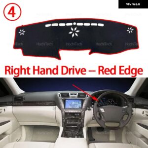 レクサス LS460 LS460L LS600L LS460H LS600H 2006-2011 車用 ダッシュボード カバー 光を避ける パッド 計器プラットフォームカバー マット カーペット - Right Hand Red Edge