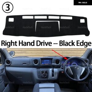 NV350 キャラバン E26 2012-2025 ダッシュボード カバー ボード 滑り止めマット パッド カーアクセサリー サンシェード カーペット ラグ - Right Hand Black