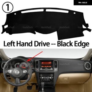 日産 マキシマ 2009-2014 ダッシュボード カバー パッド サンプロテクション パッド UVカットマット 左ハンドル 右ハンドル - Left Hand Black